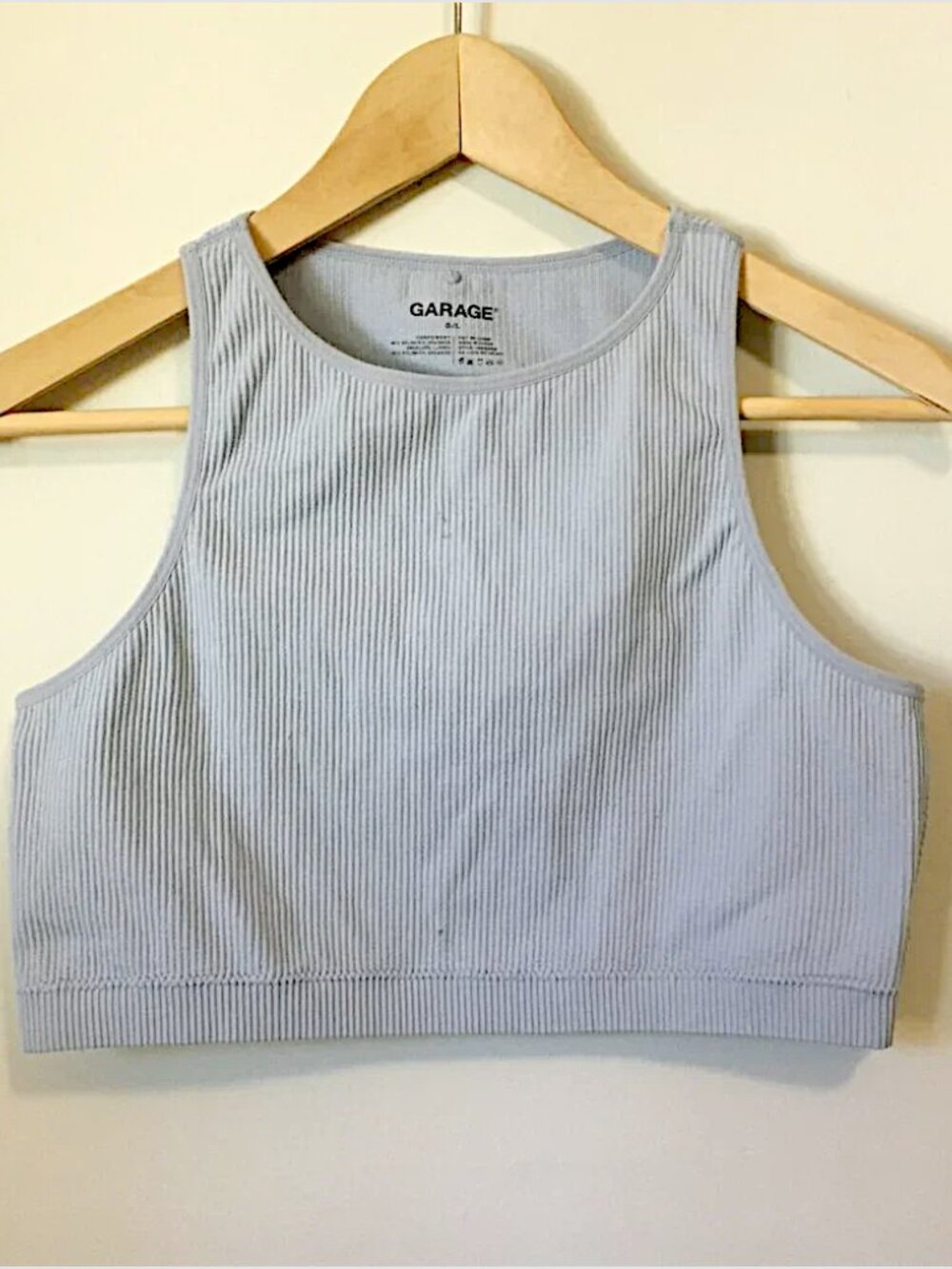 Garage Athletic High Neck Ribbed Cropped Sporty Bralette Top